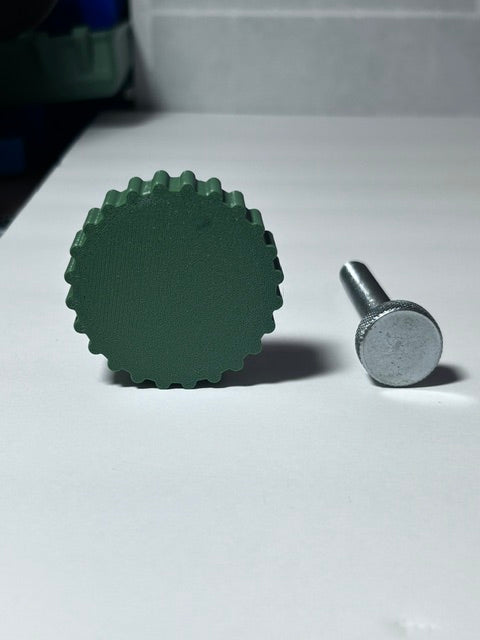 BR LevelGrip 50 oversized knob beside the original Caldwell Rock BR leveling foot head